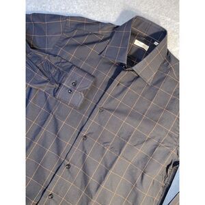 Veneziano Napoli Men Shirt Black Check Button Up ‎ Italian Made in Italy Mens 16